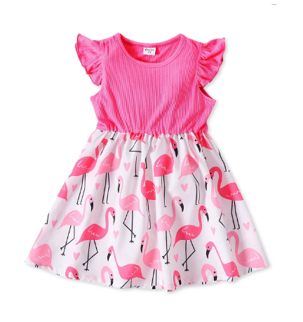 robe flamant rose fille pour l'ete