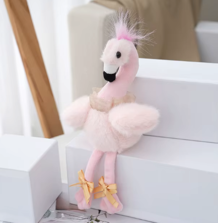 flamant rose danseuse en peluche