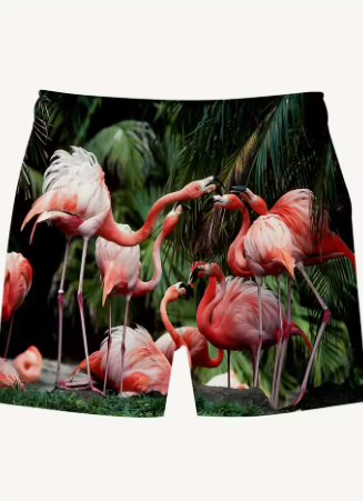 Bermuda Imprimé Flamant Rose