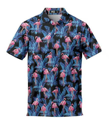 Chemise Motif Flamant Rose Géo