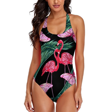 maillot de bain flamant rose