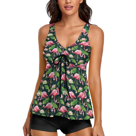 maillot fit gainant flamant rose