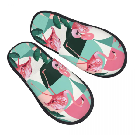 pantoufles toutes douces flamant rose