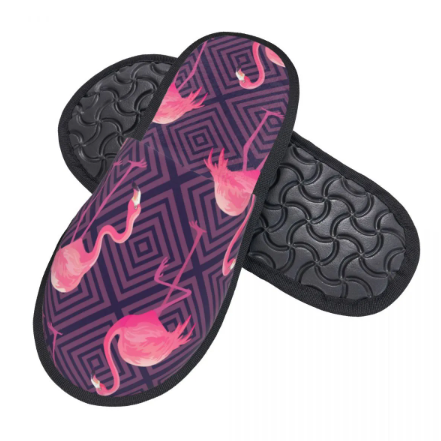 chaussons flamant rose confortable femme