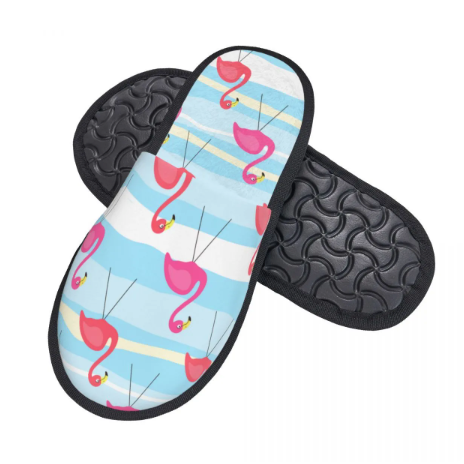 beaux chaussons flamant rose femme homme