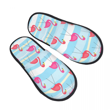 chaussons fourres flamant rose pour adulte