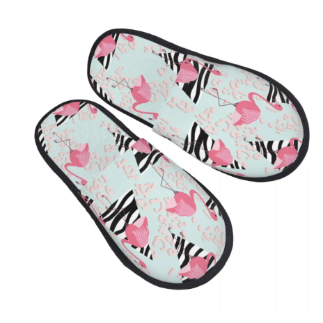 chaussons roses avec flamants roses pour filles