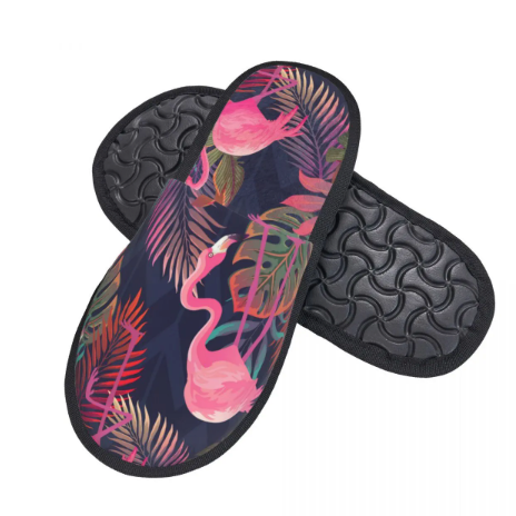 chaussons flamant rose pour femme