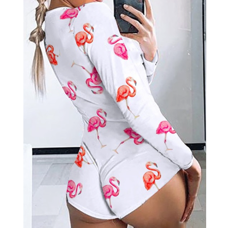 justaucorps sexy flamant rose