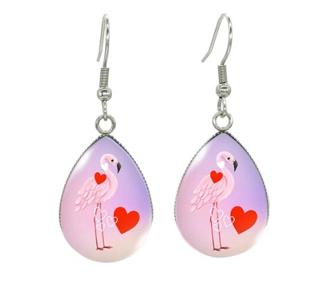 boucles d oreilles flamant rose tendance love