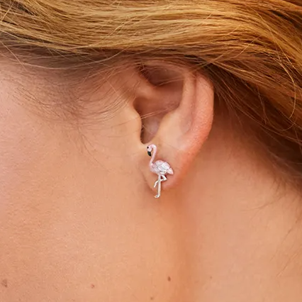 Boucles d'Oreilles Flamant Rose Ado