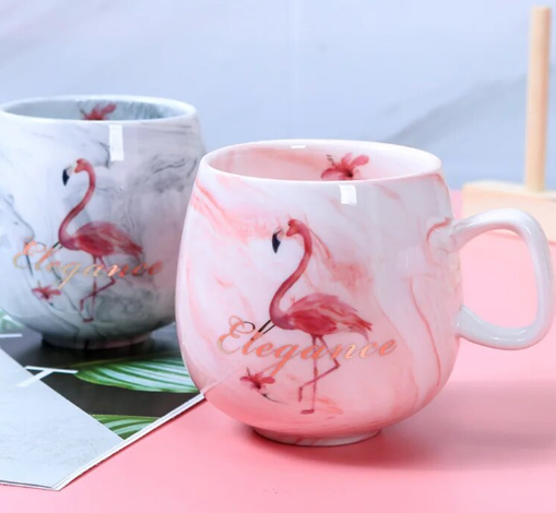 tasse flamant rose dore