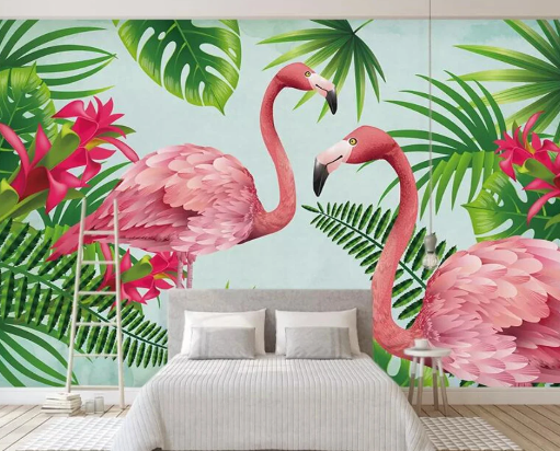grand papier peint flamant rose