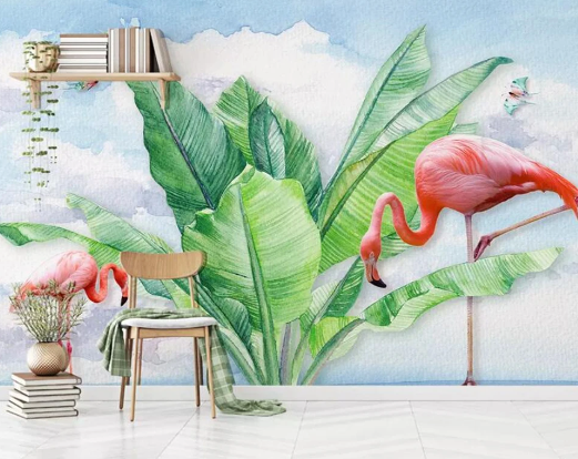 Papier Peint Flamant Rose Duo chantemur