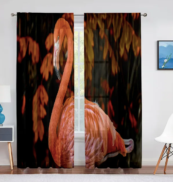 rideau en voila flamant rose