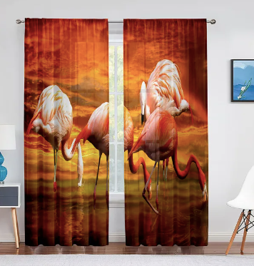 rideaux tendance flamant rose