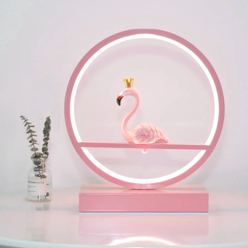 Lampe flamant rose femme