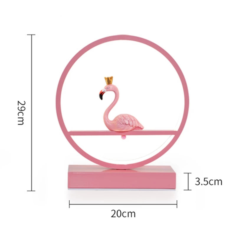 Lampe flamant rose circulaire