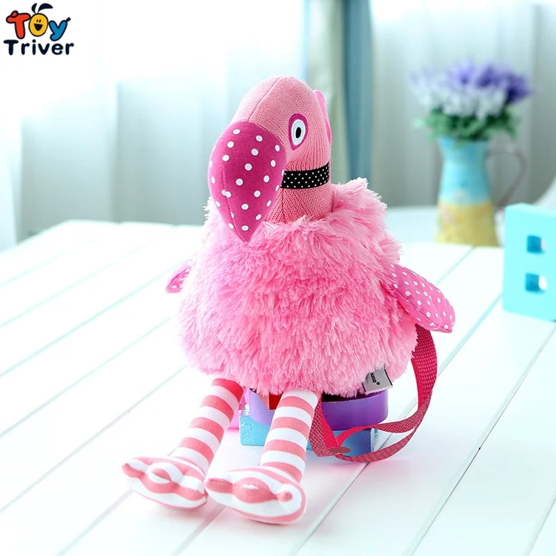 Sac à Dos Peluche Flamant Rose