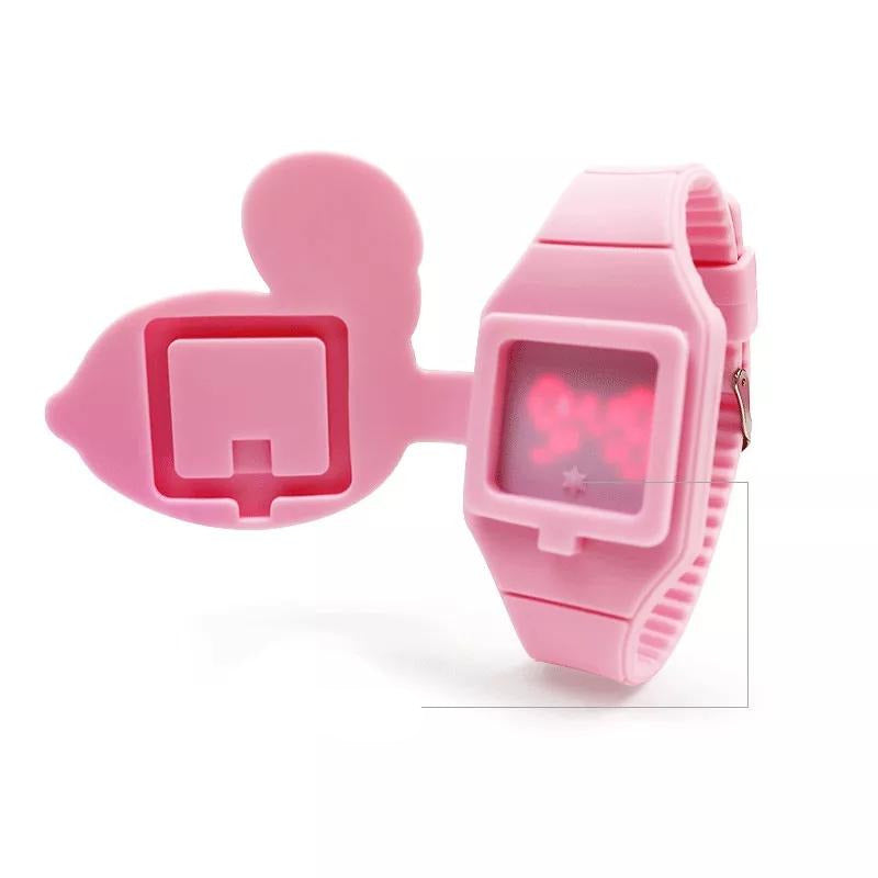 Montre electronique flamant rose