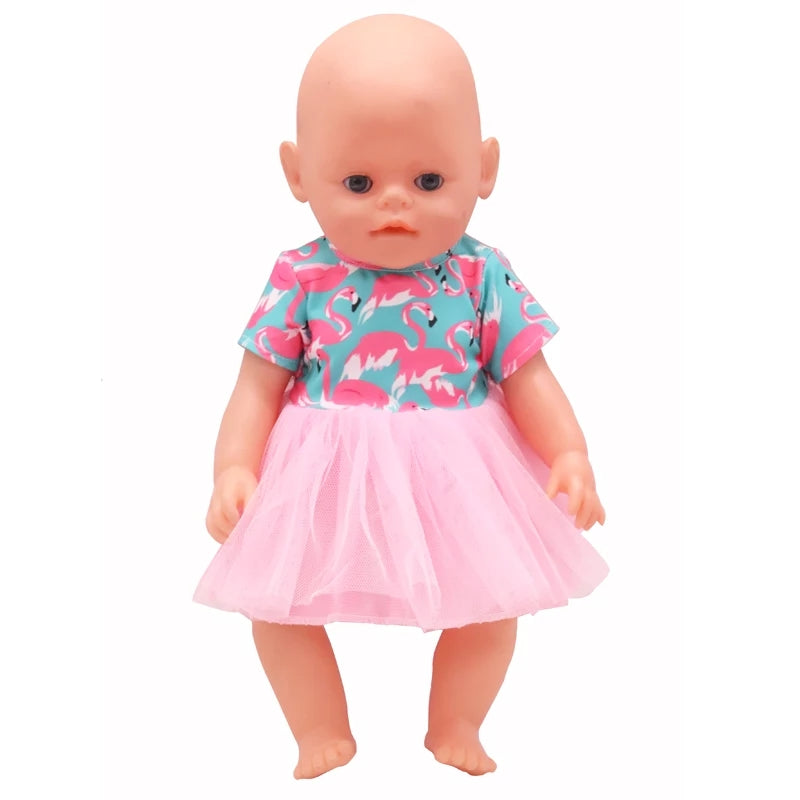 vetement de poupee flamant rose