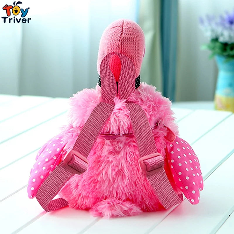 Sac à Dos Peluche Flamant Rose