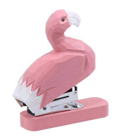 agrafeuse en bois en forme de flamant rose