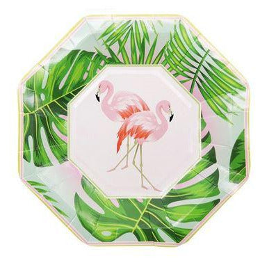 Assiettes Flamant Rose Tropical