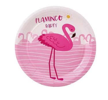 Assiettes Rondes Flamant Rose