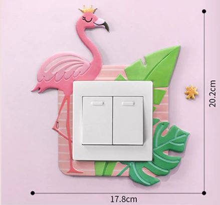 flamant rose autocollant pour interrupteur