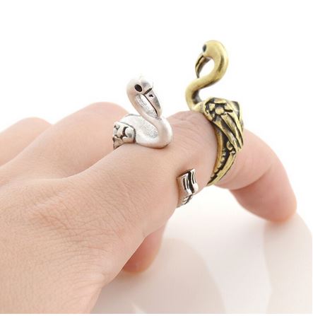 bague flamant rose vintage punk rock