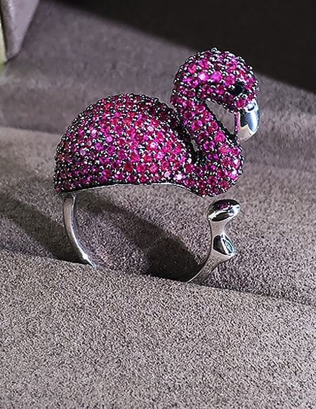 bague flamant rose pour femme
