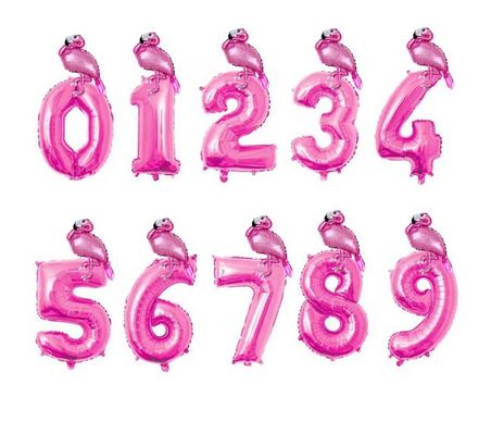 Ballon Flamant Rose Nombre anniversaire