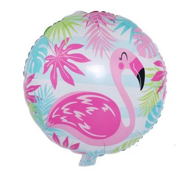 Ballon Flamant Rose Rond Tropical