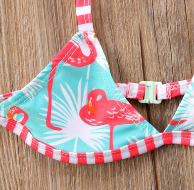 beau bikini flamant rose pour enfant