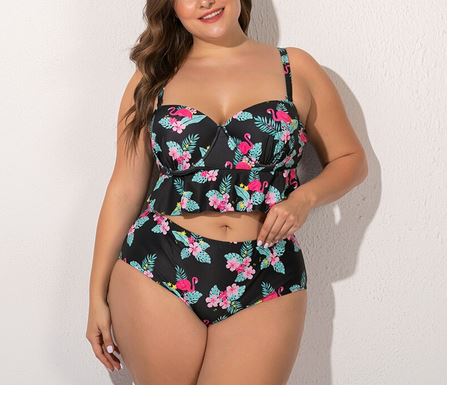 maillot de bain grande taille flamant rose