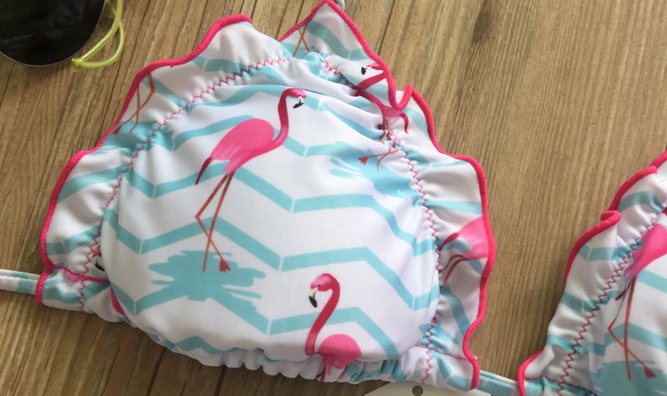 beau maillot de bain femme fille flamant rose