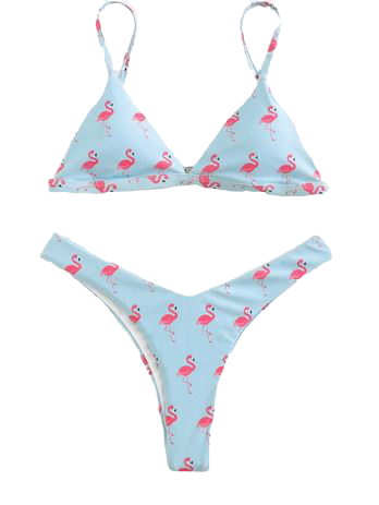 maillot de bain tanga flamant rose