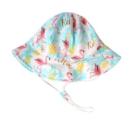 chapeau bob souple pour enfant flamant rose