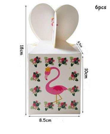 Boîte Cadeau Cœur Flamant Rose lot de 6 carton dur