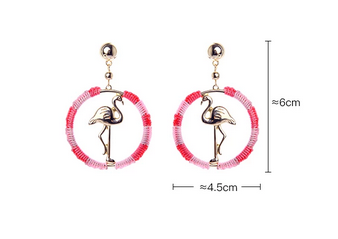 grandes creoles flamant rose or