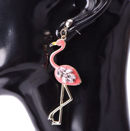 grandes boucles d'oreilles flamant rose