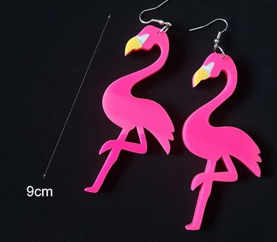 grande boucle d'oreilles flamant rose pour ado
