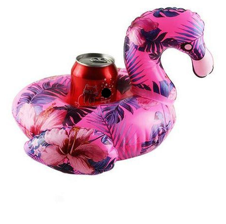 mini bouee flamant rose pour canette piscine plage