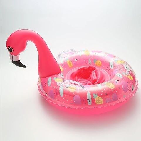 bouee avec siege pour bebe flamant rose