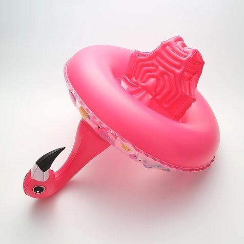 bouee gonflable avec assise pour enfant flamant rose