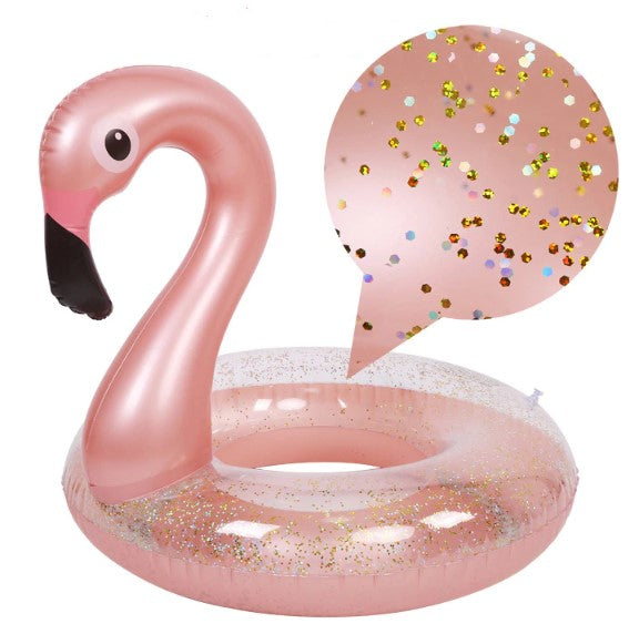 bouee flamant rose qui brille girly pas chere