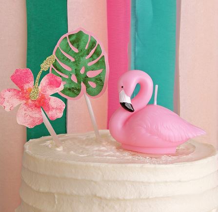Bougie Anniversaire Flamant Rose gateau décoration