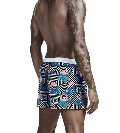 short moulant flamant rose homme