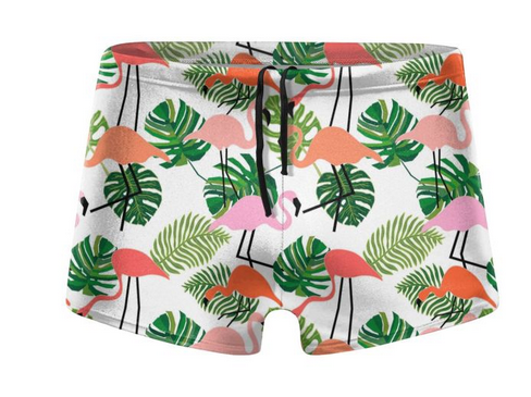 boxer de bain garcon flamant rose